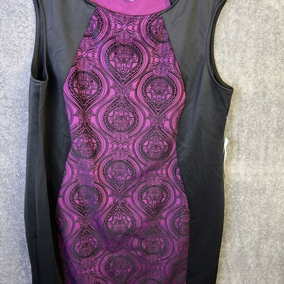 Olivia Mathews Plus Size 3X Purple and Black Dress Stylish Modern Cut Women's - Picture 5 of 10